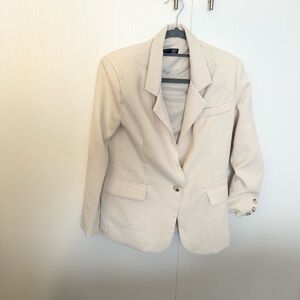 Chic Cream Women's Blazer Suit Jacket Off White Size XS